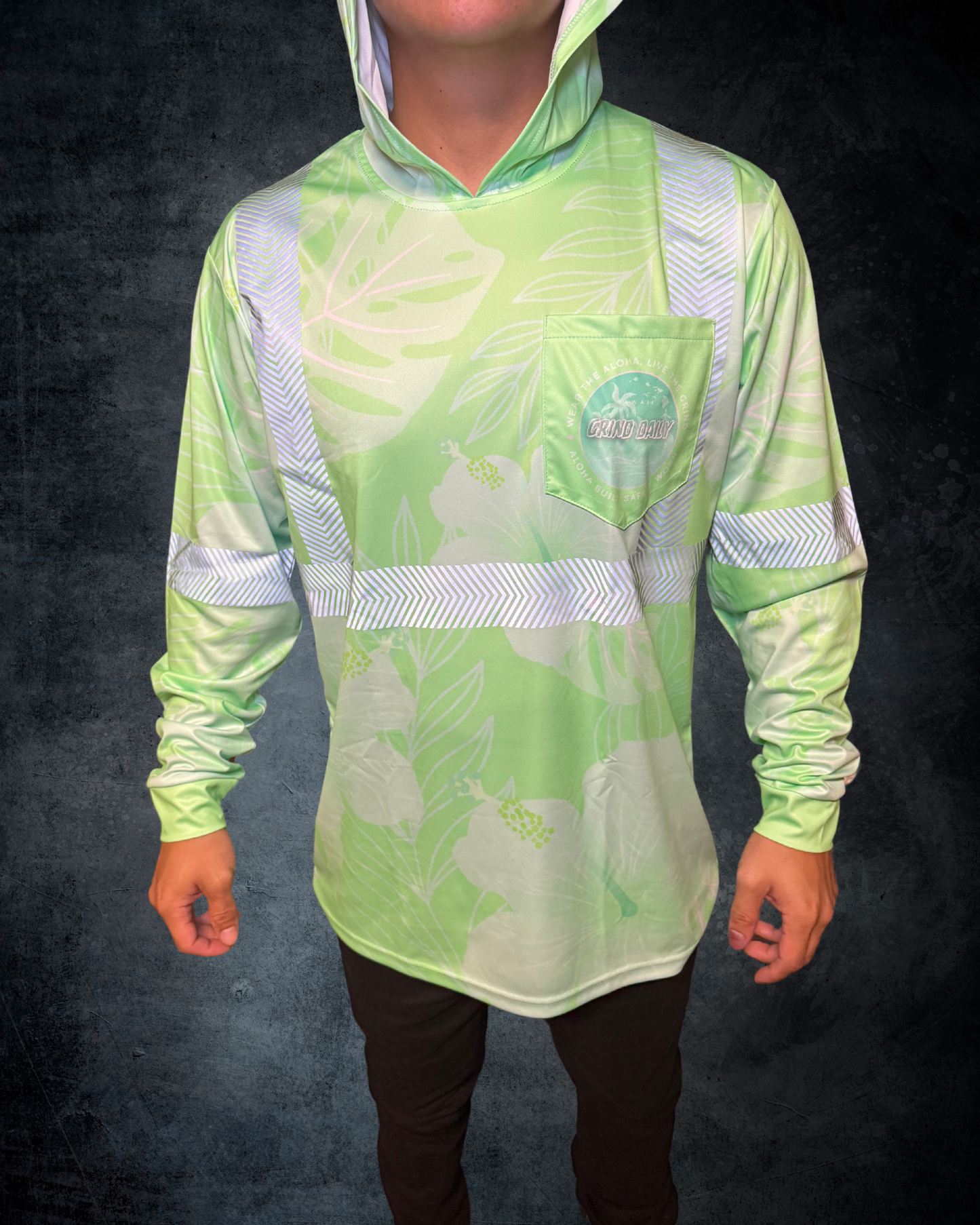 Lime Green Reflective Hoodie
