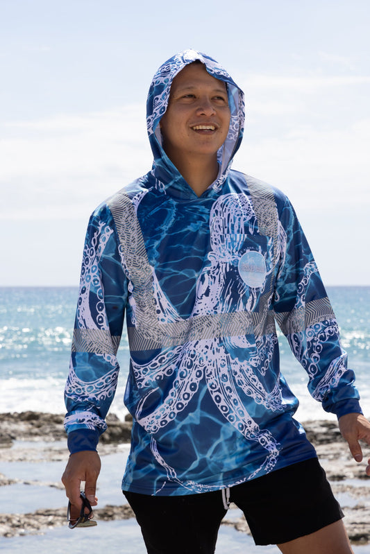 Ocean Blue Tako Reflective Hoodie