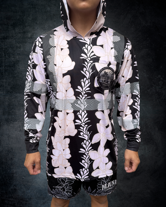 White Pikake Lei & Puakenikeni Reflective Hoodie