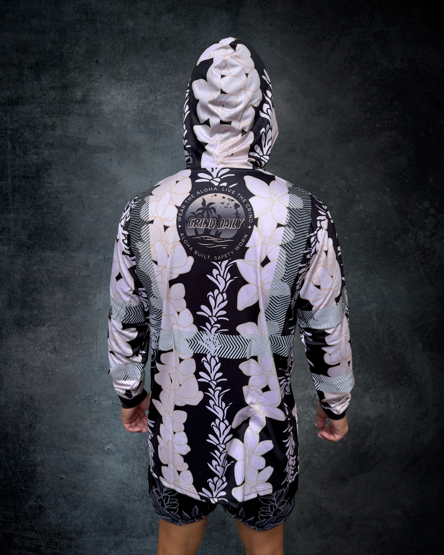White Pikake Lei & Puakenikeni Reflective Hoodie