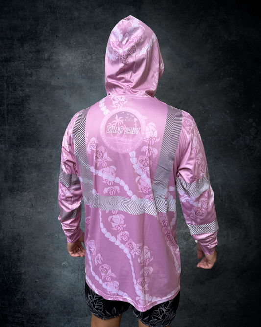 Crown Flower Lei Reflective Hoodie - Pink
