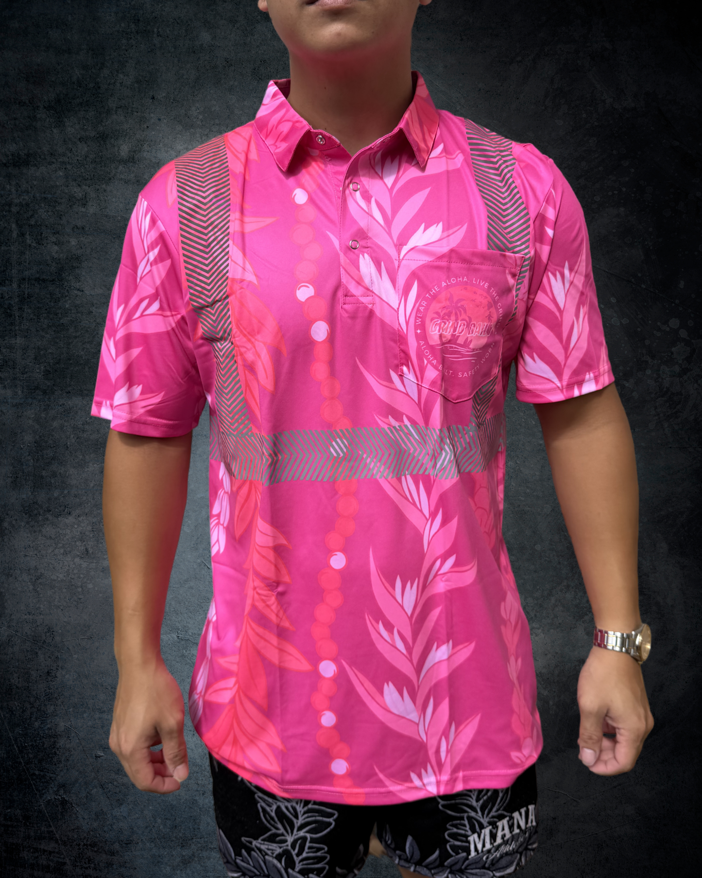 Pink Maile Guard Reflective Polo