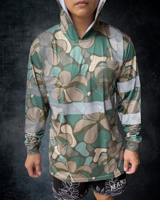 Plumeria Camo Reflective Hoodie - Green