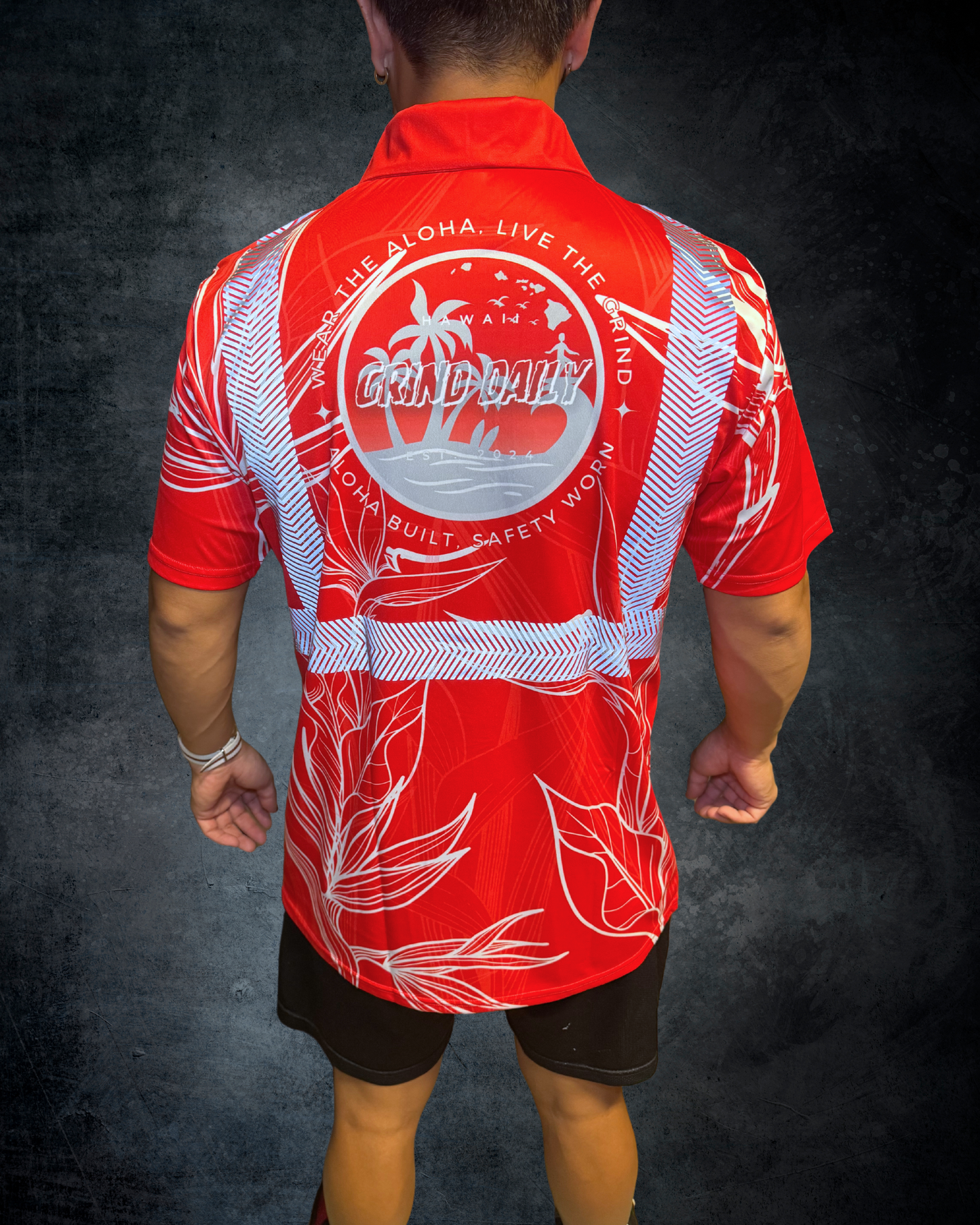 Red BOP Reflective Polo Shirt