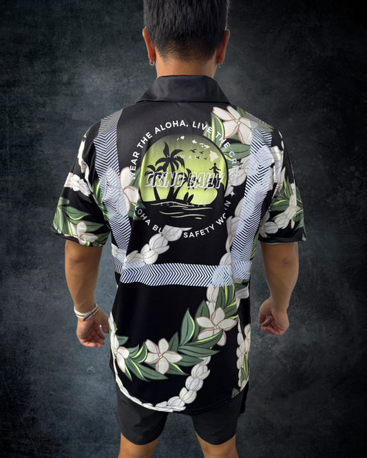 Maile & Pikake Lei Reflective Polo Shirt