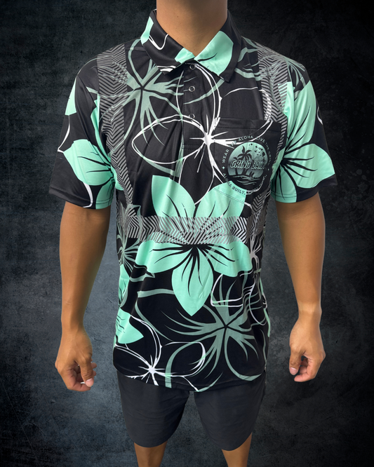 Mint Green Plumeria Reflective Shirt