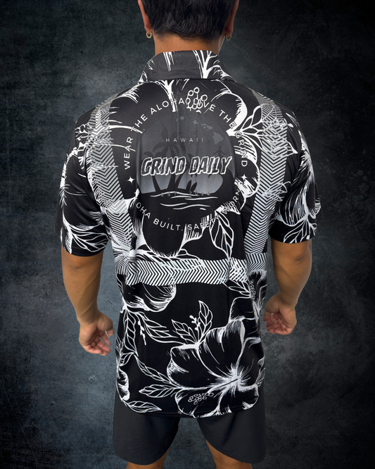 Black & White Hibiscus Reflective Shirt