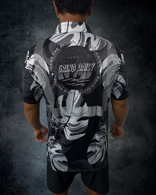 Monstera Black & Grey Reflective Shirt