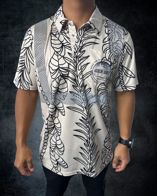 Leaf Lei Reflective Shirt - Cream