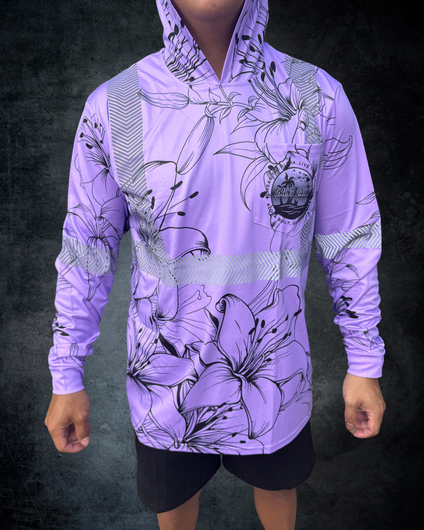 Lavender Hibiscus Reflective Hoodie