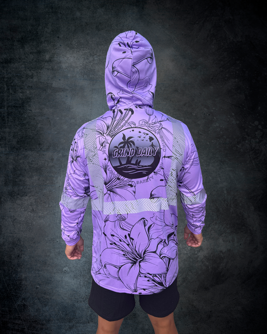 Lavender Hibiscus Reflective Hoodie
