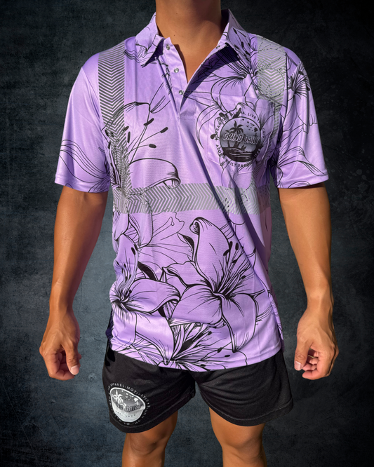 Lavender Hibiscus Reflective Polo