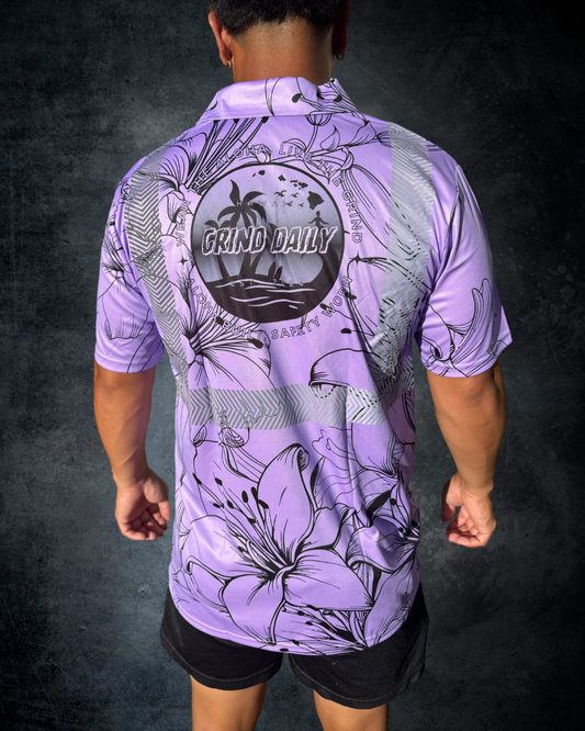 Lavender Hibiscus Reflective Polo