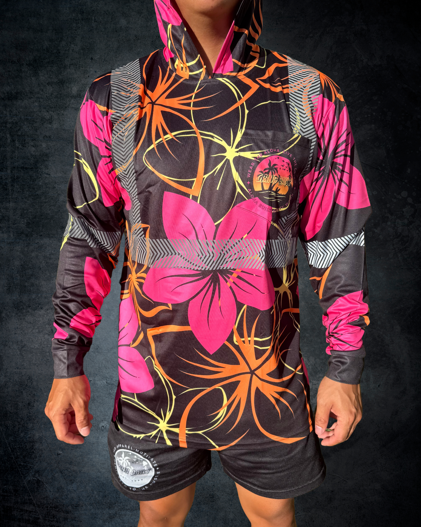 Sunset Plumeria Reflective Hoodie