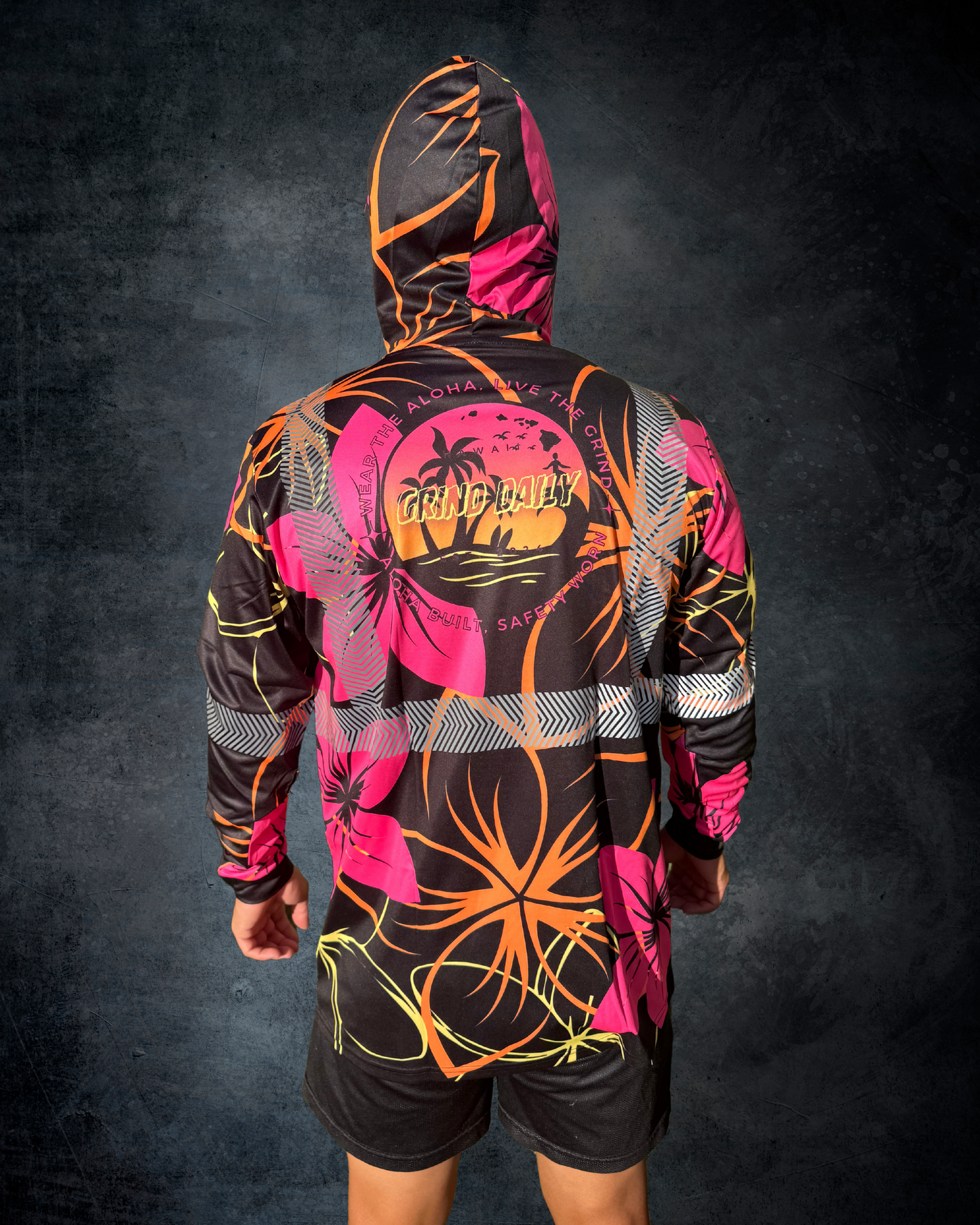 Sunset Plumeria Reflective Hoodie