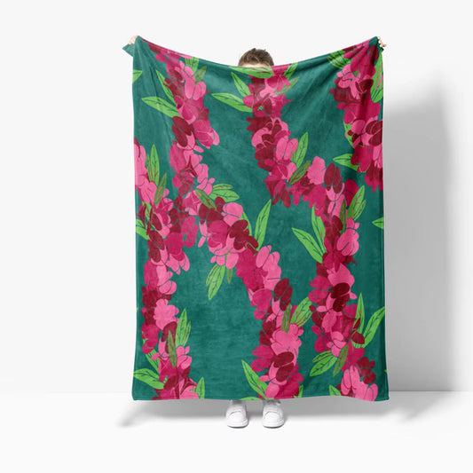 Aalii Lei Throw Blanket