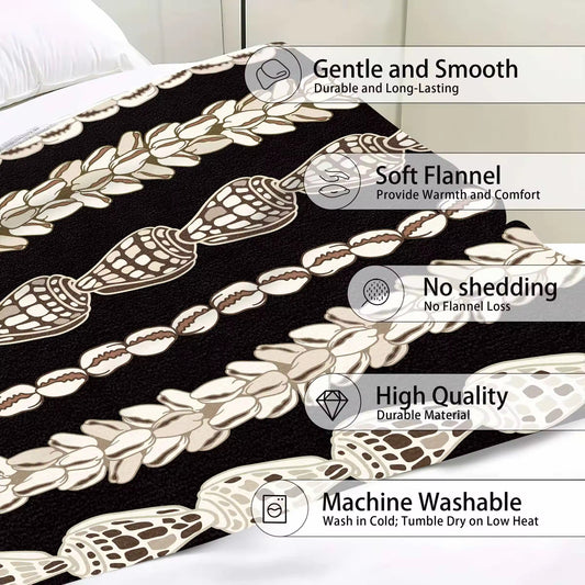 Seashell Lei Throw Blanket