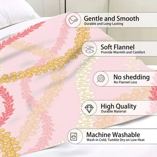 Pink Puakenikeni Throw Blanket