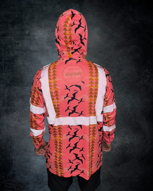 Peach Iwa Bird Reflective Hoodie