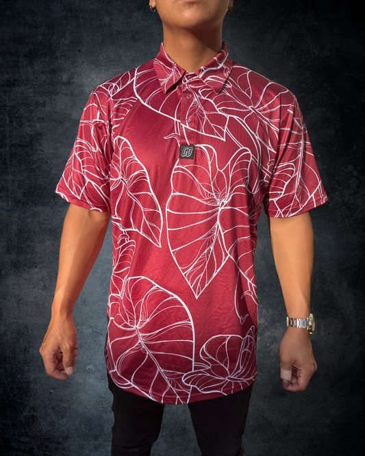 Maroon Kalo Leaf Polo Shirt
