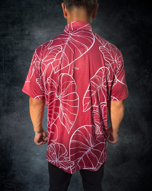 Maroon Kalo Leaf Polo Shirt