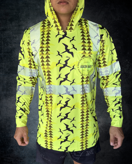 Green Iwa Bird Reflective Hoodie