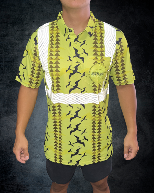 Green Iwa Bird Reflective Polo