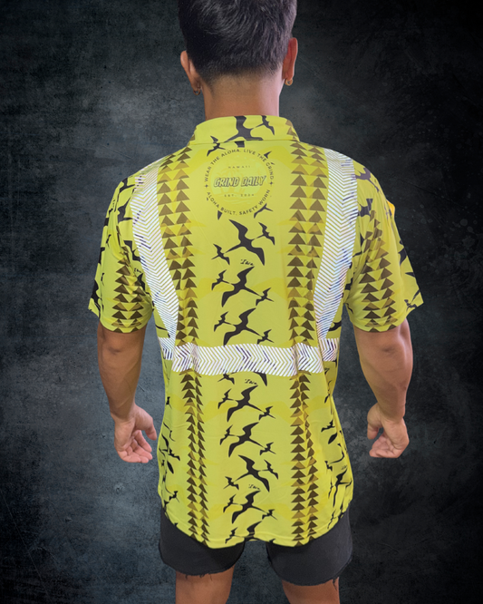 Green Iwa Bird Reflective Polo