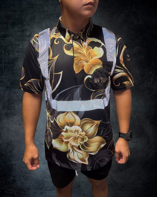 Black & Gold Reflective Polo