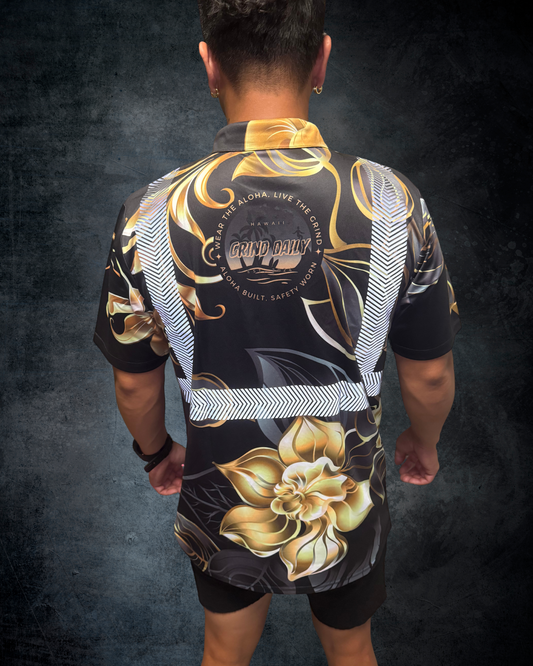 Black & Gold Reflective Polo
