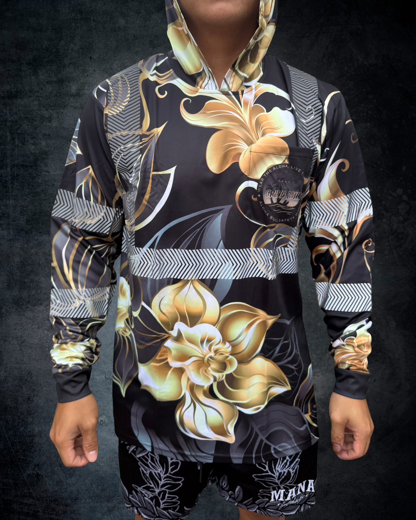 Black & Gold Reflective Hoodie