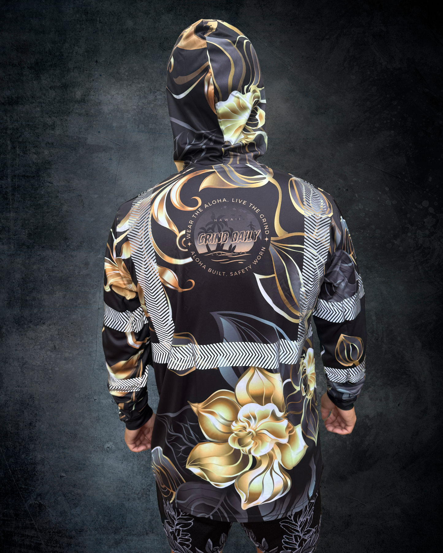 Black & Gold Reflective Hoodie