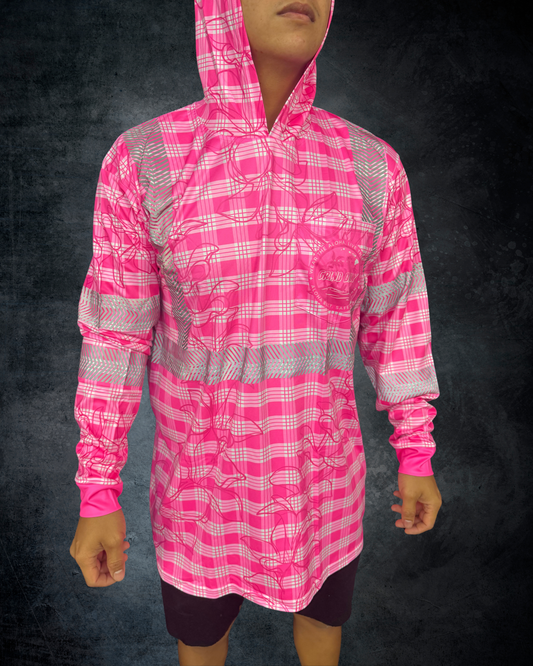 Pink Palaka Reflective Hoodie