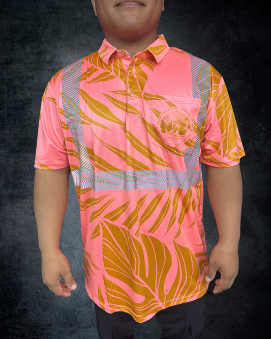 Tropical Peach Reflective Polo