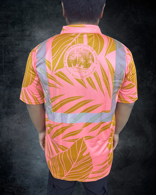 Tropical Peach Reflective Polo