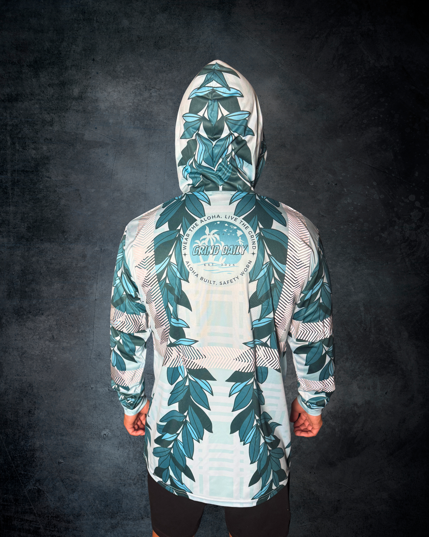 Blue Maile Lei & Palaka Reflective Hoodie