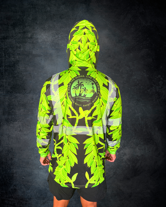 Maile & Ti Leaf Lei Reflective Hoodie
