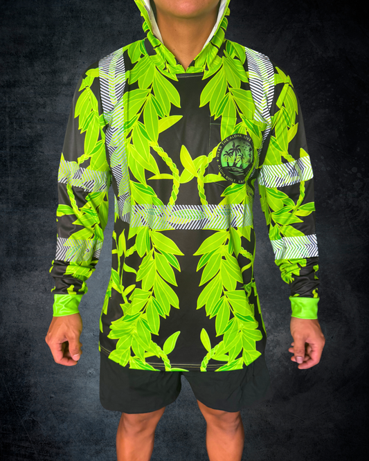 Maile & Ti Leaf Lei Reflective Hoodie