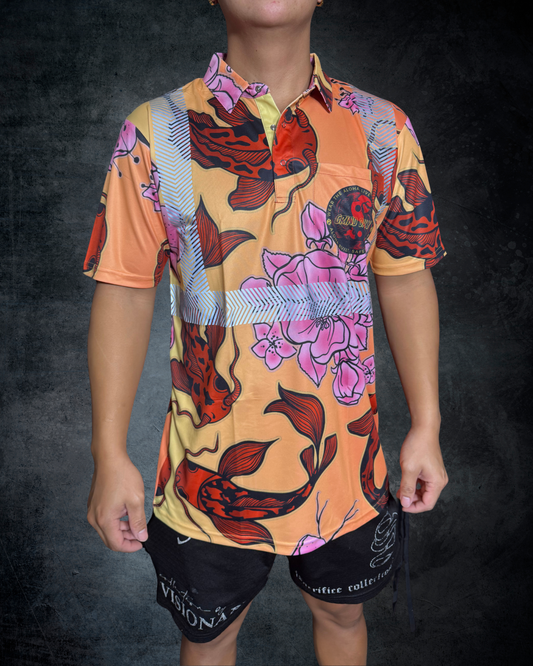 Crimson Koi Reflective Polo