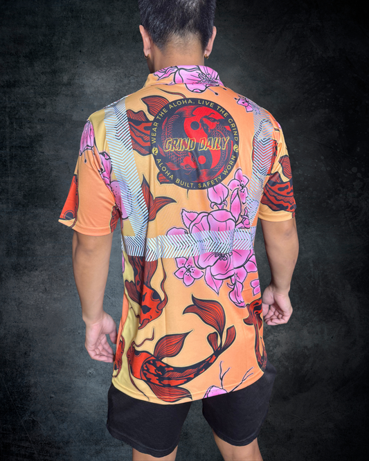 Crimson Koi Reflective Polo