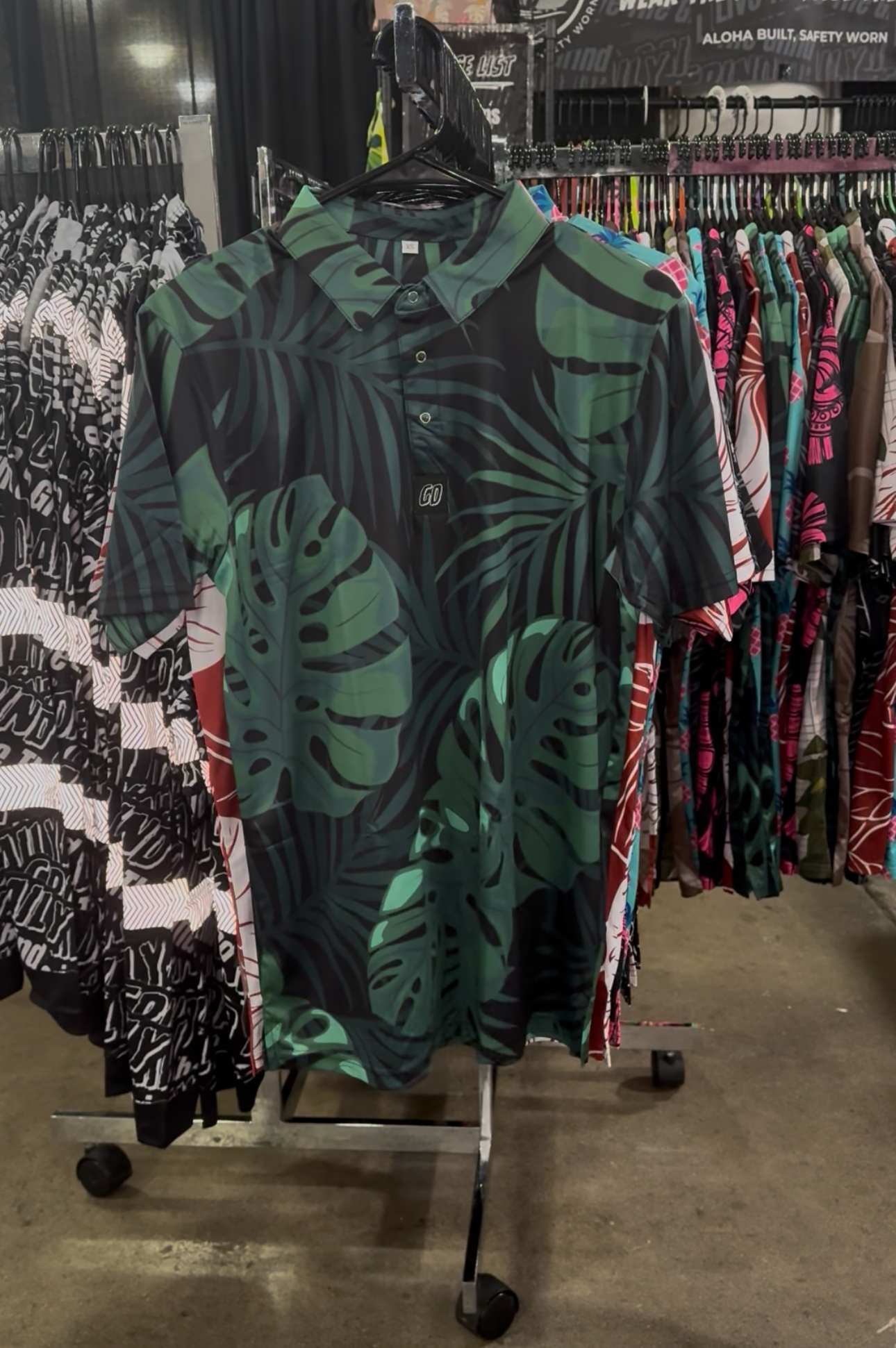 Green Monstera Polo Shirt