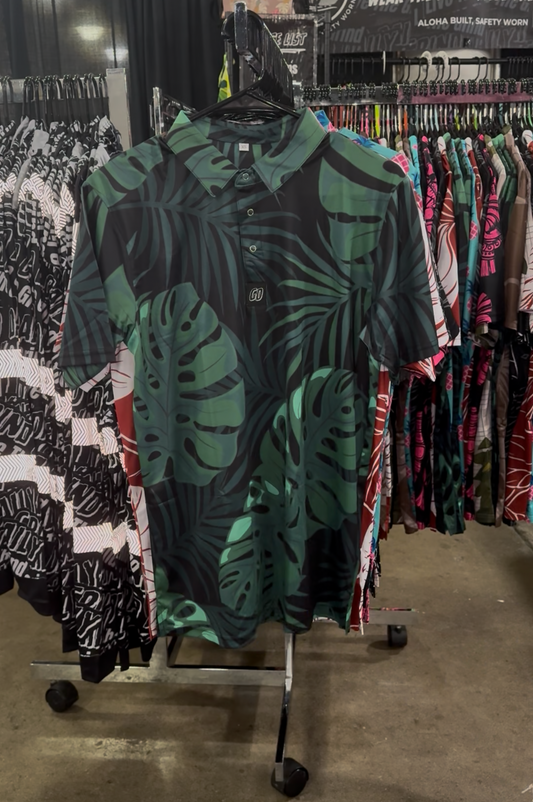 Green Monstera Polo Shirt