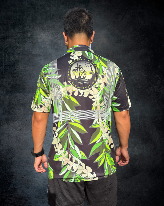 Black Maile & Puakenikeni Lei Reflective Polo