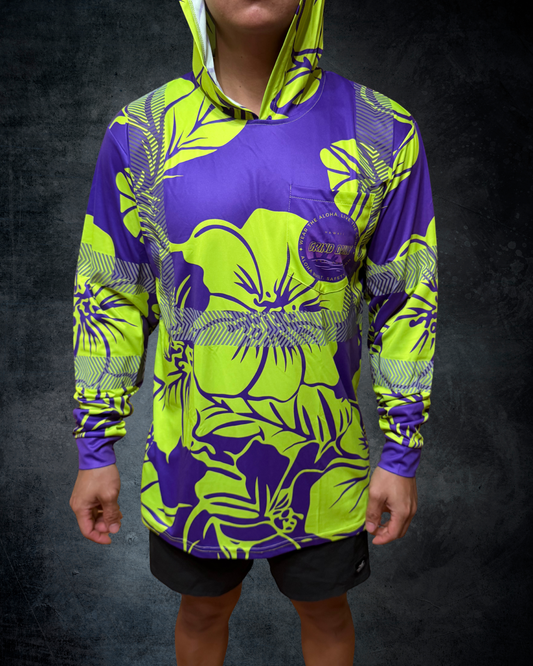 Electric Hibiscus Reflective Hoodie