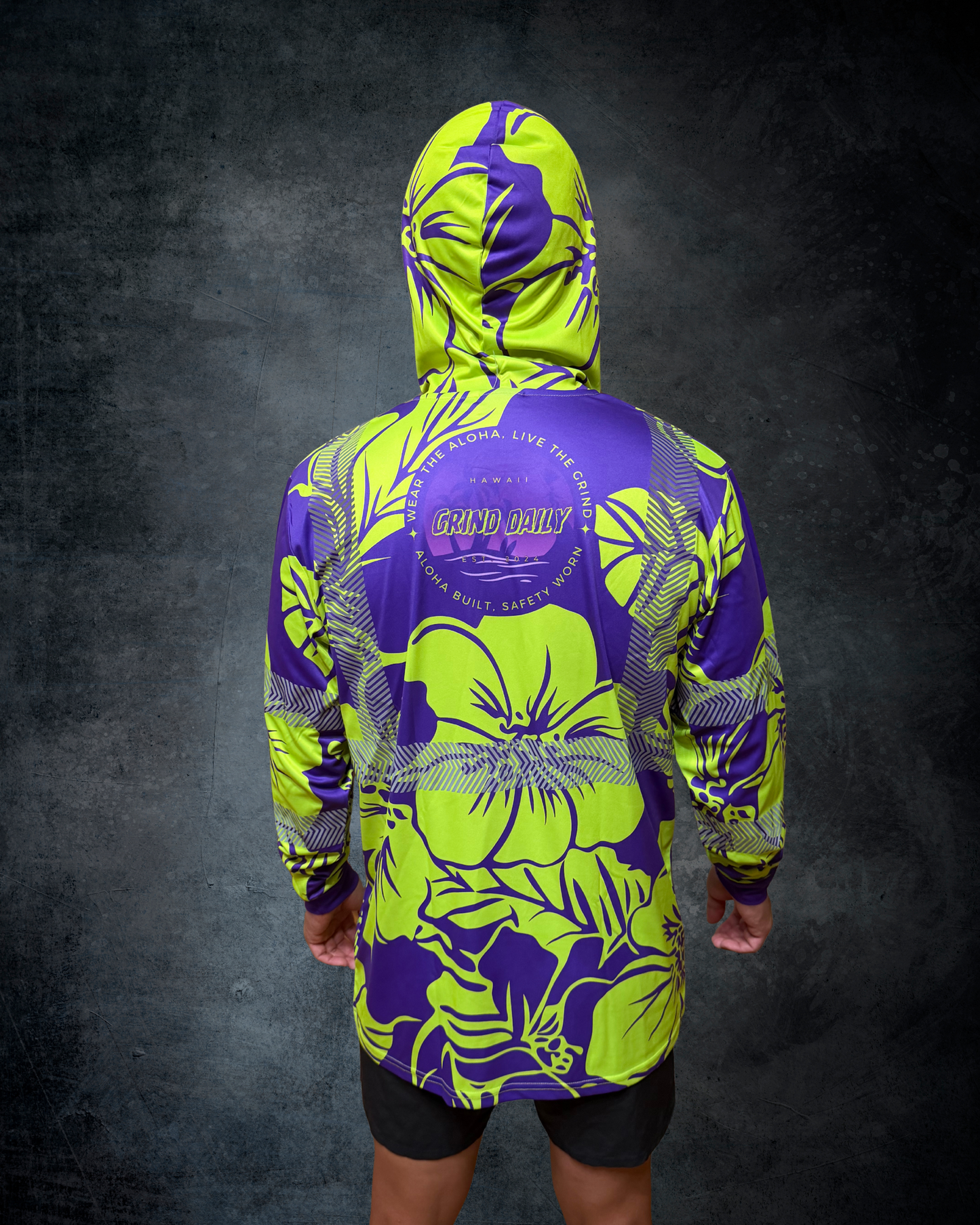 Electric Hibiscus Reflective Hoodie