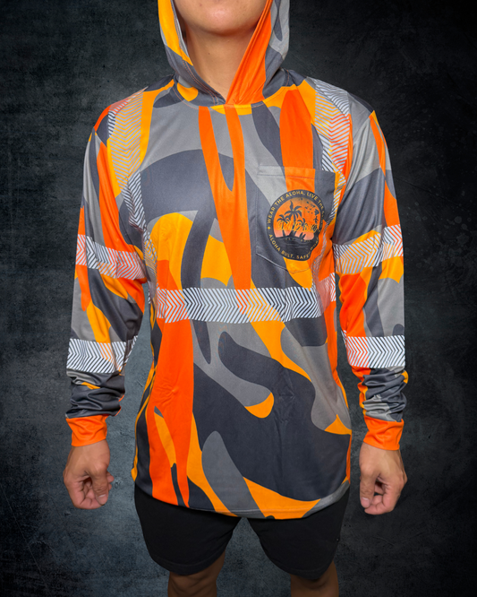 Orange Camo Reflective Hoodie