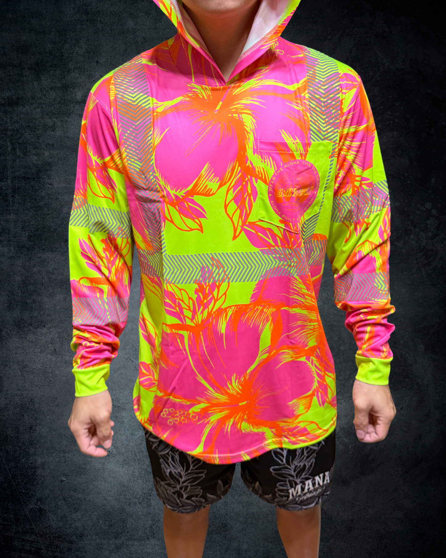 Sunburst Hibiscus Reflective Hoodie