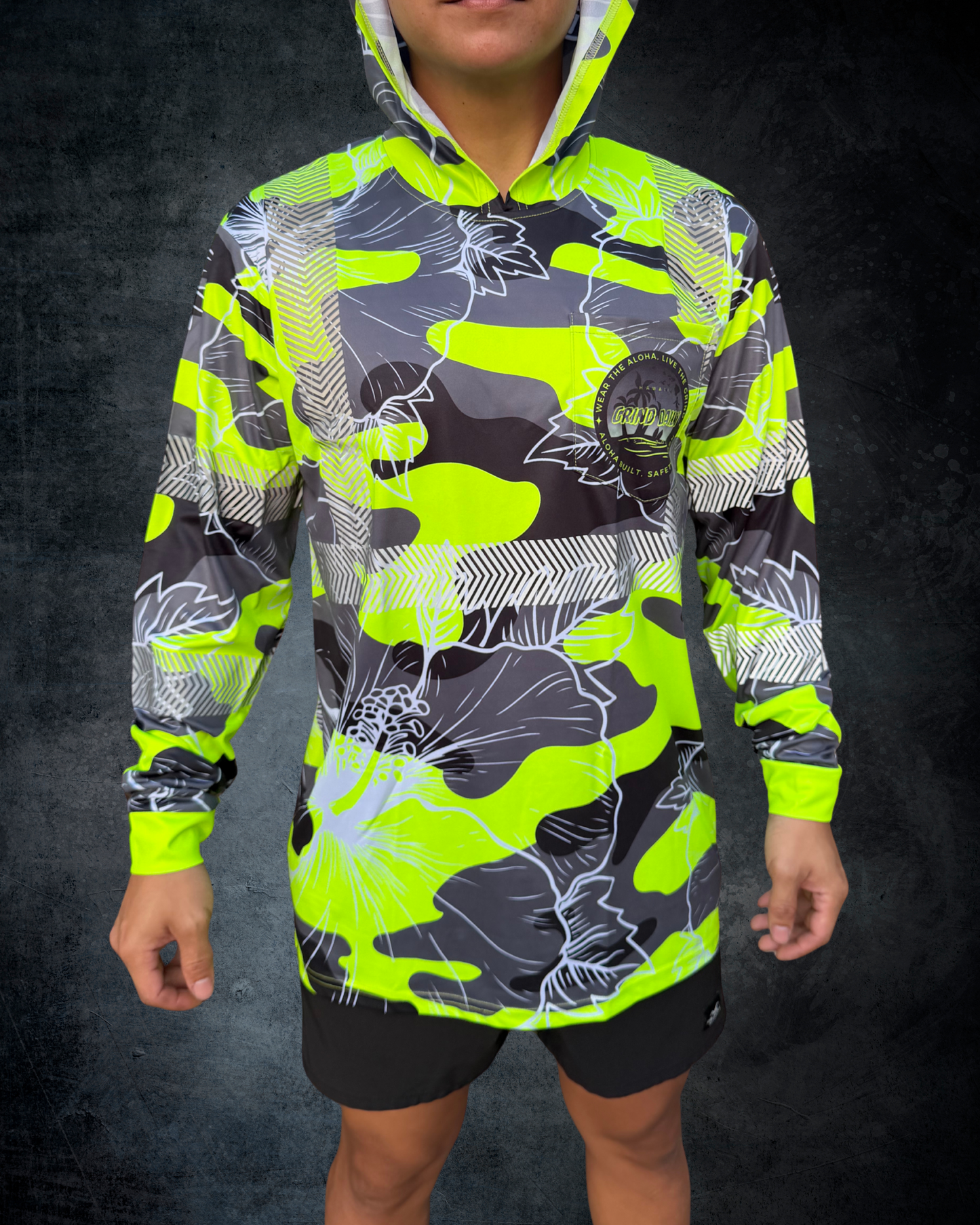 Green Camo Hibiscus Reflective Hoodie