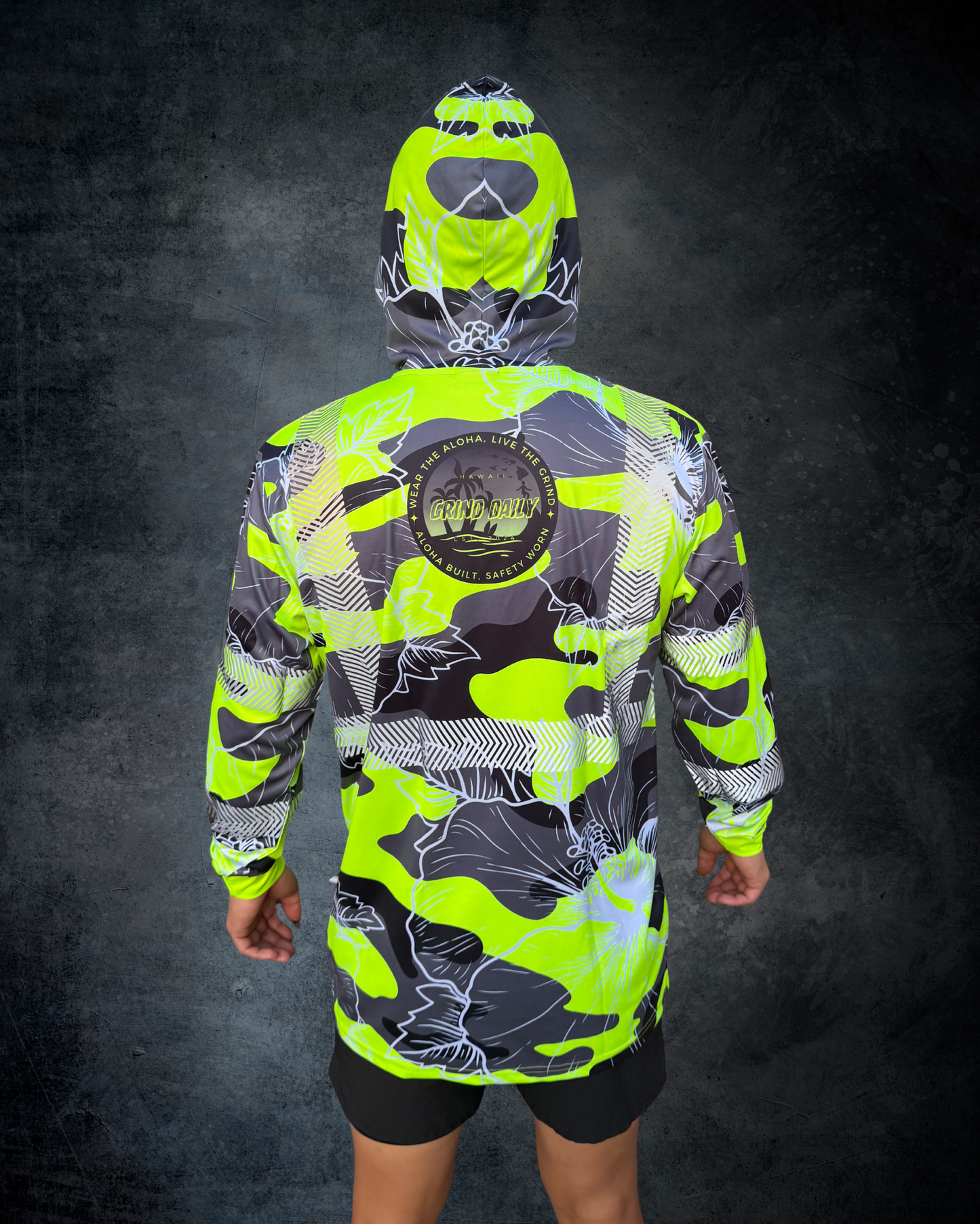 Green Camo Hibiscus Reflective Hoodie
