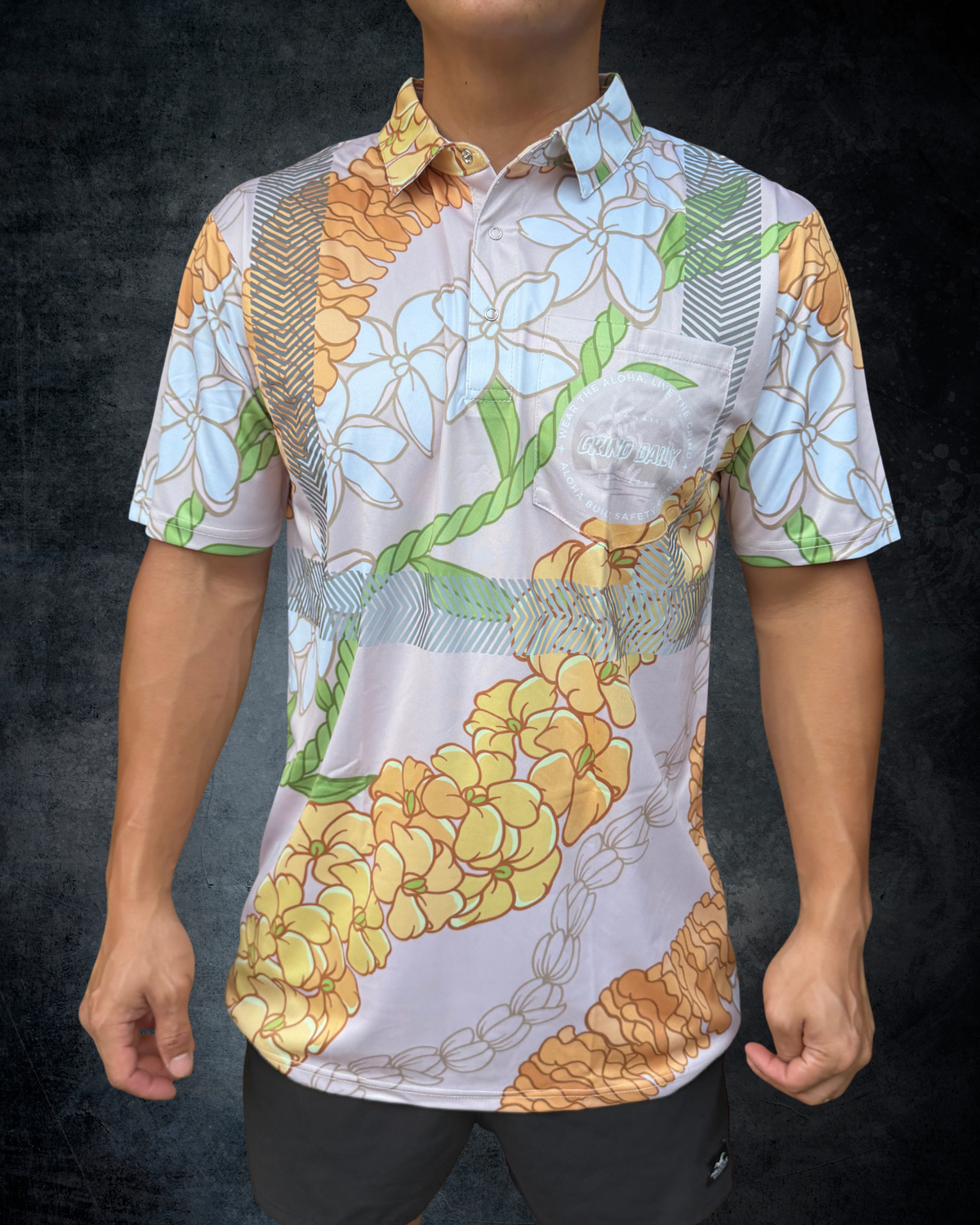 Golden Bloom Reflective Polo